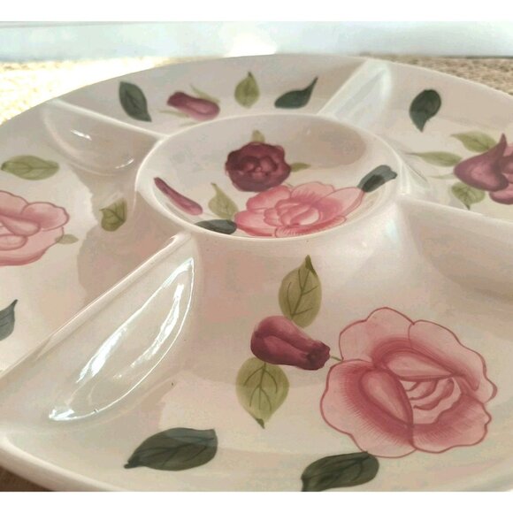 Vintage Rose Co. Divided 5-Section Serving Platter, Large Heavyweight, EUC - Picture 7 of 10